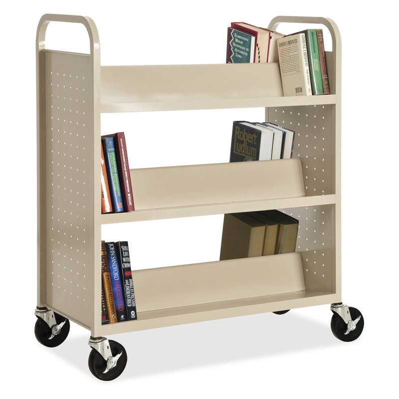 Lorell DoubleSided SlopedShelf Book Cart Wayfair